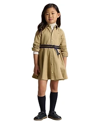 Polo Ralph Lauren Toddler and Little Girls Belted Chino Cotton Shirtdress