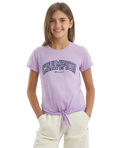 Champion Girls' 7-16 Tie Front Graphic Short-Sleeve T-Shirt