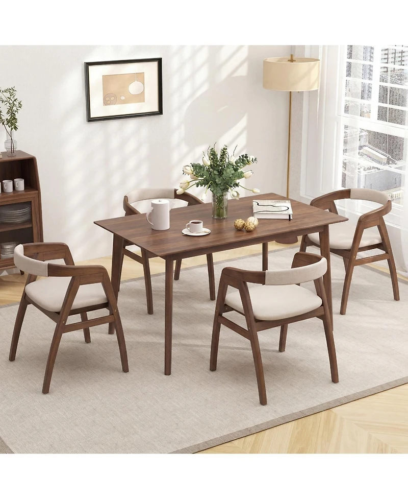 Slickblue Modern Wicker Dining Chair with Comfortable Curved Back