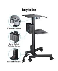 Yescom NexusX MedEvolve 2 Tiers Medical Trolley Mobile Medical Cart Rolling Cart Lab Dental Office