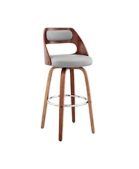 HomeRoots 26" Faux Leather Counter Height Swivel Bar Chair