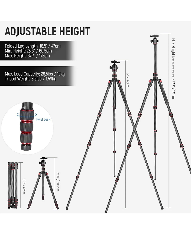 Neewer N55C Camera Tripod