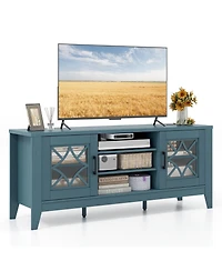 Slickblue Farmhouse Tv Stand for TVs up to 65 Inch with 4 Adjustable Shelves