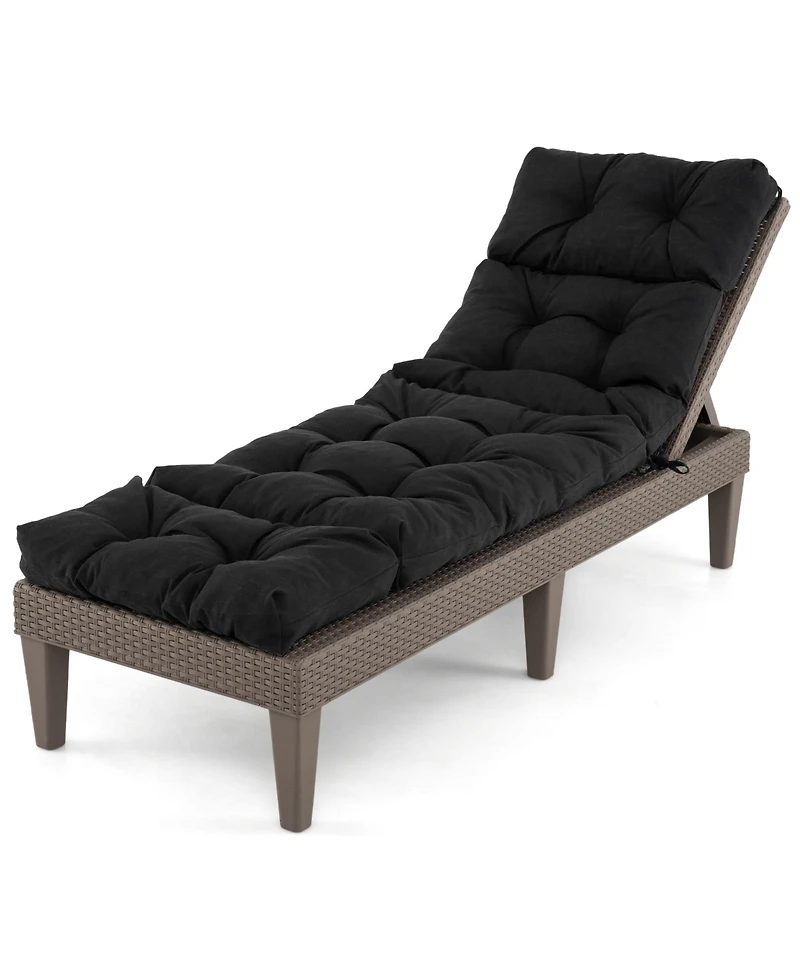 Slickblue Outdoor Chaise Lounge Cushion with Ties for Patio or Pool