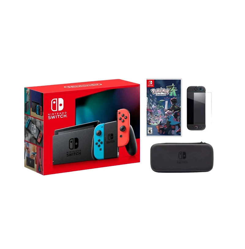 Nintendo Switch Neon Bundle With Accessories and Pokemon Z-a Game