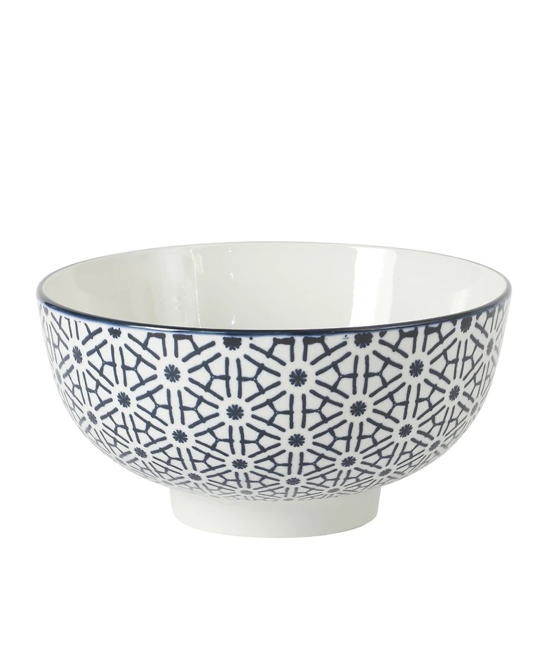 Gibson Home Castle Way 4-Piece Serving Bowl Set, 8 Inch Round Stoneware Bowls, Decorative Everyday Use