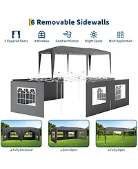Homfan Oxford Fabric Cantilevered Folding Shelter with Eaves, Outdoor Pop-Up Camping Canopy for Patio Beach Backyard