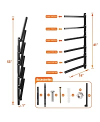 Xdovet Foldable Lumber Rack Wall Mount 6-Tier Steel Organizer