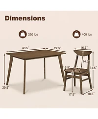 Slickblue Compact 5-Piece Wooden Dining Table Set with Chairs for Kitchen or Dining Room