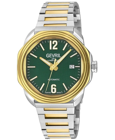 Gevril Men's Roosevelt Swiss Automatic Two tone Ipyg/Ss Bracelet Watch
