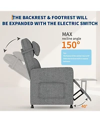 homfan Power Recliner Chair with Massage and Heat, Electric Adjustable Pu Leather, Usb Port Side Pockets, Living Room