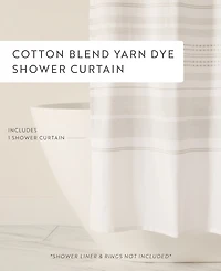 ienjoy Home Cotton Blend Striped Shower Curtains, 72" x