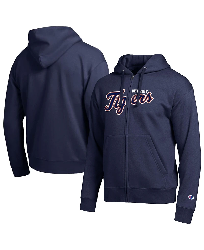 Champion Men's Detroit Tigers Navy All-Star Wordmark Full-Zip Hoodie