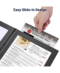 Yescom Led Backlit Menu Holder Cover Folding Panel 4 View 8"x11" Paper 2 Pack