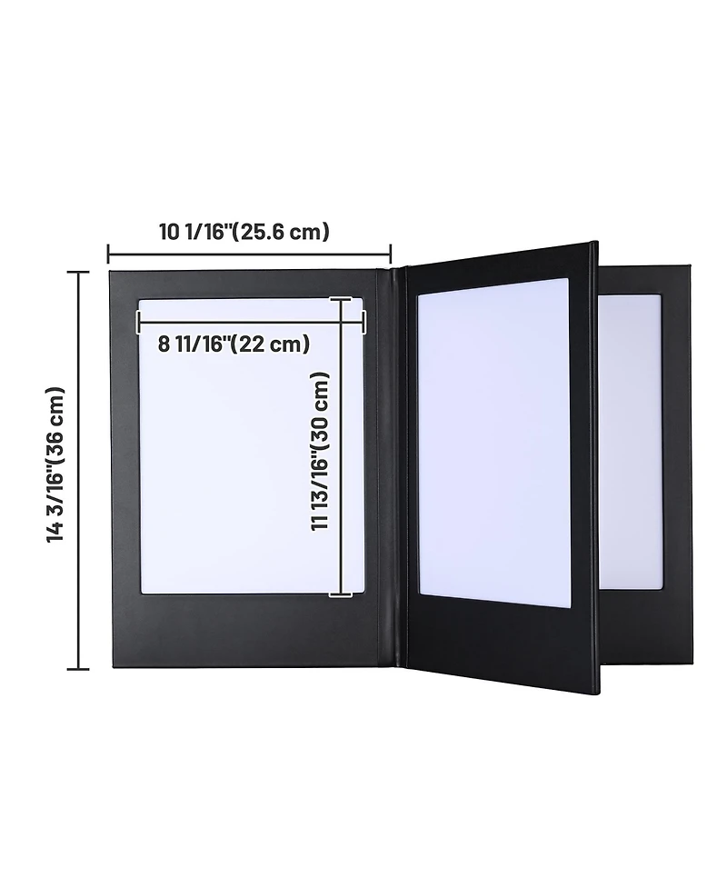 Yescom Led Backlit Menu Holder Cover Folding Panel 4 View 8"x11" Paper 2 Pack