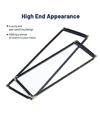 Yescom WeChef 30 Pcs 4.25 x 14" Restaurant Menu Covers Single Page 2 View Menu Sleeves Double-Stitched Edge Pvc for Wine List