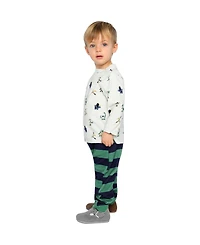 Deux par Toddler (2T to 5T) Cotton T-Shirt and Fleece Pant Set Dinosaur Print