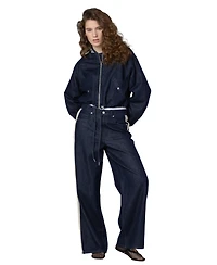 Blank Nyc Women's Play Time Collarless Denim Bomber Jacket