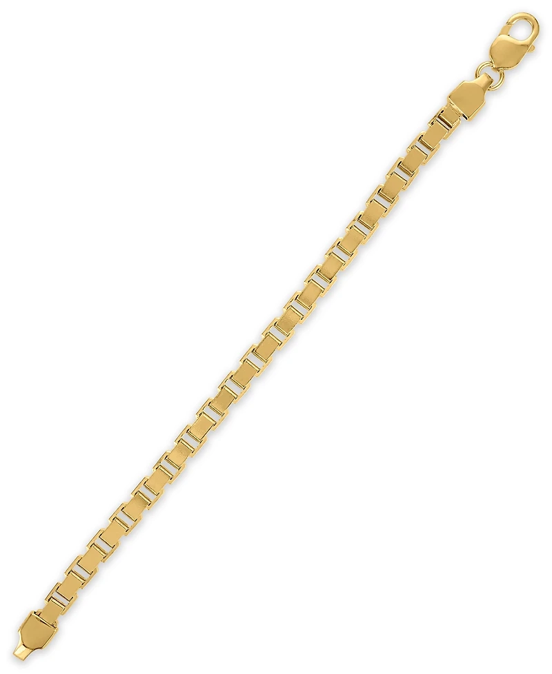 Men's Polished Box Chain Bracelet in 14k Gold Over Sterling Silver, Macy's Exclusive