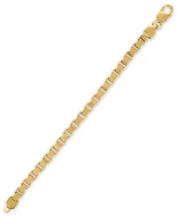 Men's Polished Box Chain Bracelet in 14k Gold Over Sterling Silver, Macy's Exclusive