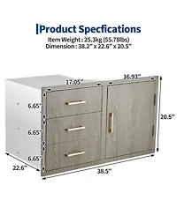 homfan Stainless Steel Storage Cabinet