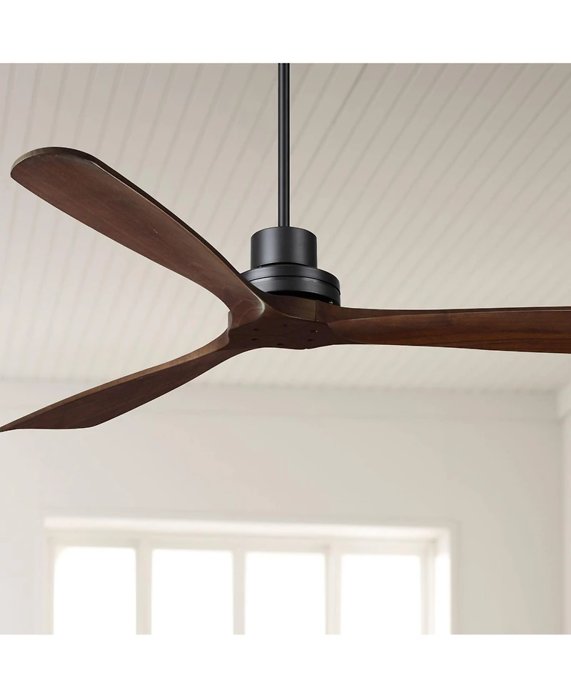 Casa Vieja Delta-Wing Xl Dc Industrial Indoor Ceiling Fan with Remote Control Matte Dark Walnut for Living Room Kitchen House Bedroom Family