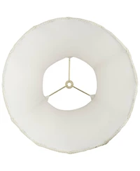 Springcrest Set of 2 Scalloped Bell Lamp Shades Medium 7" Top x 14" Bottom x 12.5" High Spider with Harp and Finial Fitting