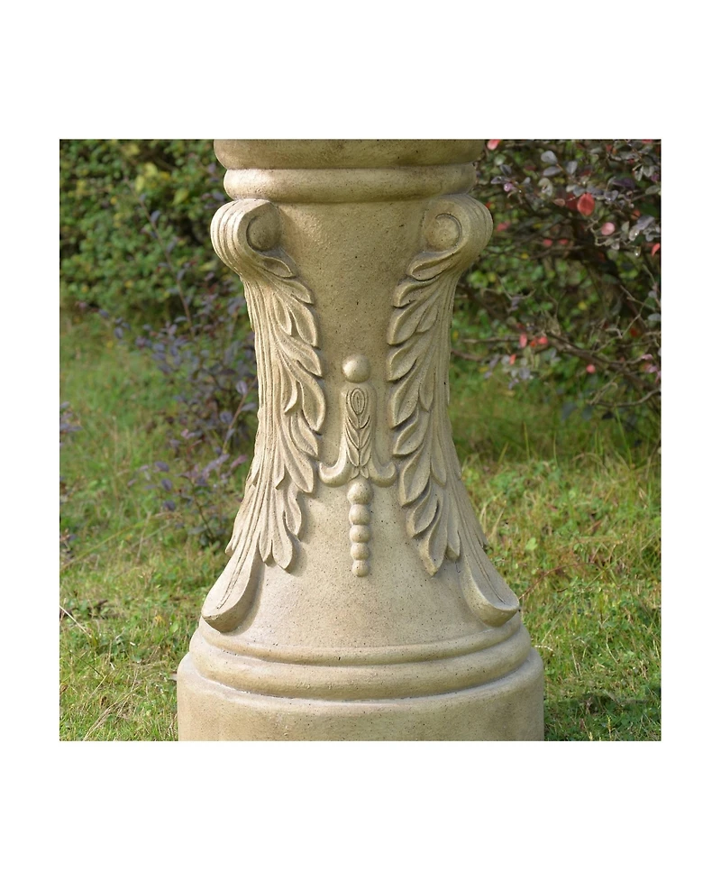 John Timberland Ibiza 62" High Large Italian Outdoor Decor Sand Stone Floor Fountain with Light Led 3-Tier Outside Garden Patio