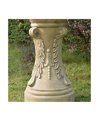 John Timberland Ibiza 62" High Large Italian Outdoor Decor Sand Stone Floor Fountain with Light Led 3-Tier Outside Garden Patio
