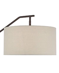 Franklin Iron Works Kipling Farmhouse Rustic 76" Tall Standing Floor Lamp Large Arc Foot Switch Bronze Wood Living Room Bedroom