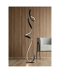 Possini Euro Design Avante Modern 56 1/2" Tall Standing Floor Lamp Ribbon Led Foot Switch Matte Finish Living Room Bedroom