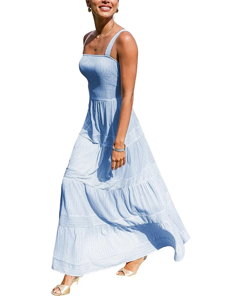 Cupshe Women's Not Sorry Striped Maxi Beach Dress