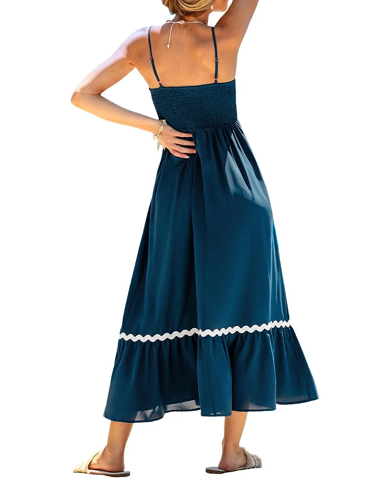 Cupshe Women's Weekend Away Blue Maxi Beach Dress