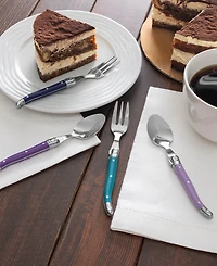 French Home Plum Rose Laguiole 8-Piece Dessert Spoons and Fork Set