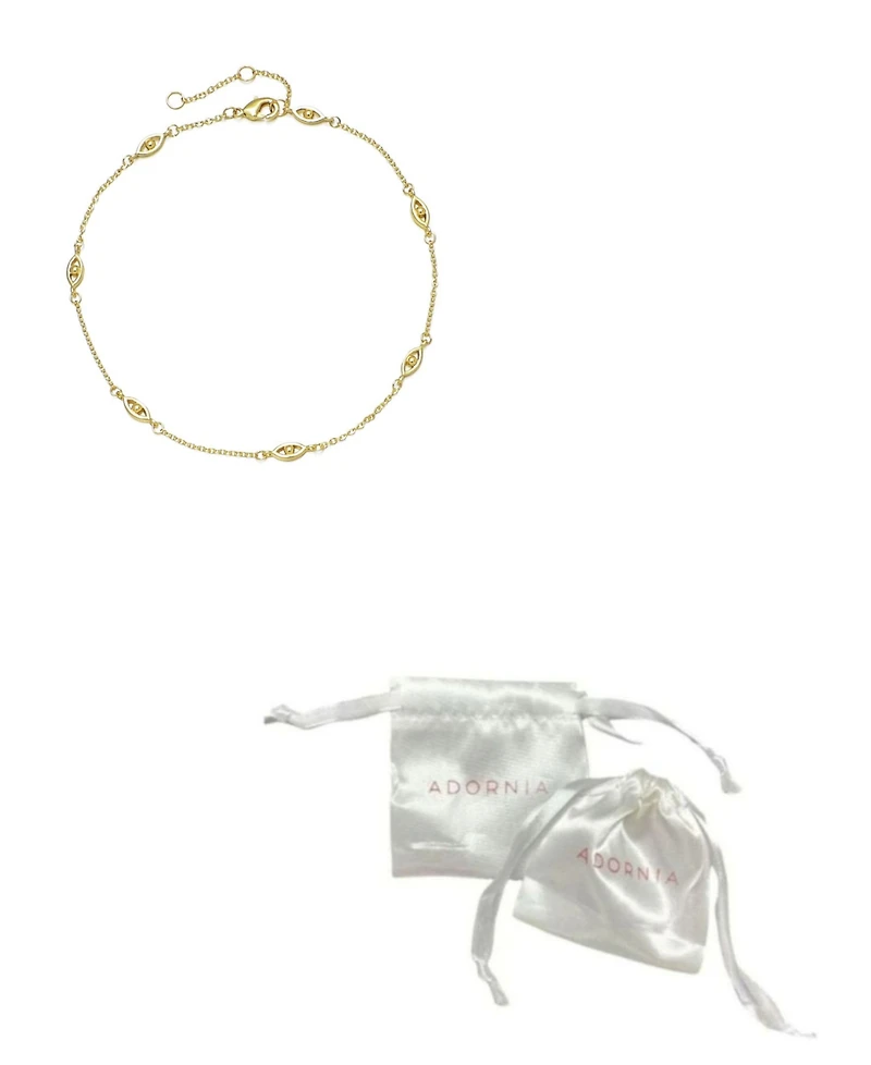 Adornia Gold Evil Eye Station Anklet