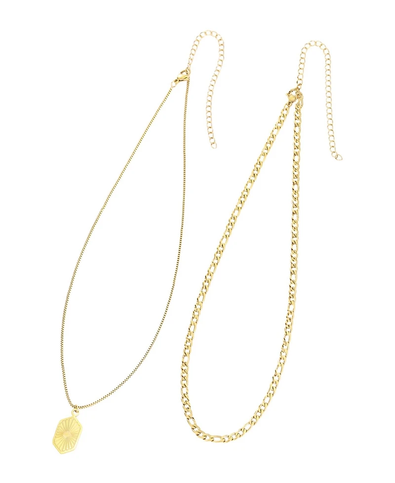 Adornia Tarnish Resistant Gold Set of 2 Necklace