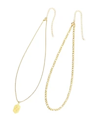 Adornia Tarnish Resistant Gold Set of 2 Necklace