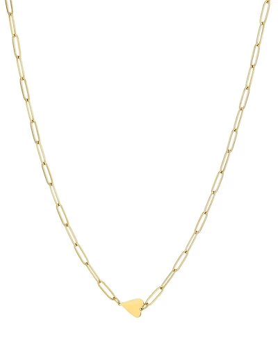 Adornia Tarnish Resistant Gold Sideways Heart Paperclip Chain Necklace
