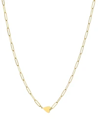 Adornia Tarnish Resistant Gold Sideways Heart Paperclip Chain Necklace