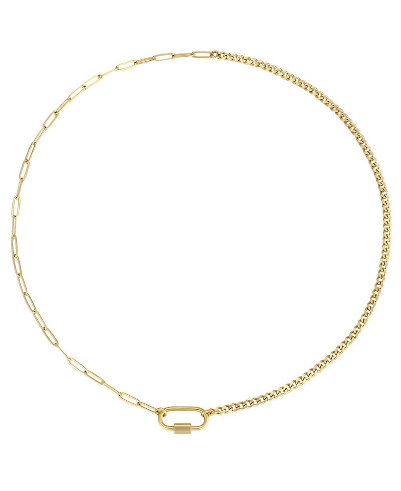 Adornia Tarnish Resistant Gold Carabiner Lock Paperclip Chain Necklace