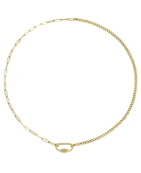 Adornia Tarnish Resistant Gold Carabiner Lock Paperclip Chain Necklace