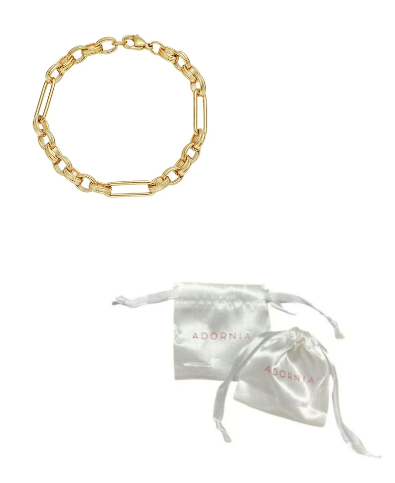 Adornia Tarnish Resistant Gold Mixed Paperclip Chain Bracelet