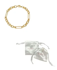Adornia Tarnish Resistant Gold Mixed Paperclip Chain Bracelet