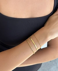 Adornia Tarnish Resistant Gold Set of 3 Chain Bracelets