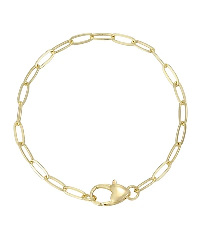 Adornia Gold Heart Lock Paperclip Chain Bracelet