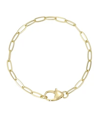 Adornia Gold Heart Lock Paperclip Chain Bracelet