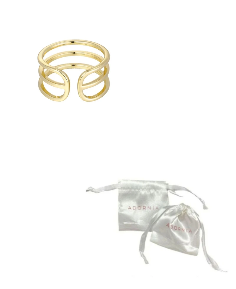 Adornia Gold Adjustable 3-Band Ring