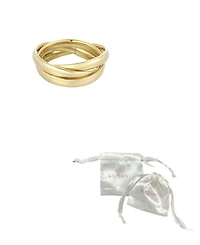 Adornia Tarnish Resistant Gold Rolling 3-Band Ring Set
