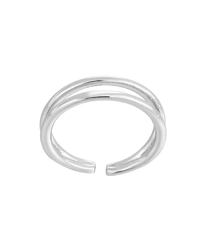 Adornia Silver-Plated Double Line Adjustable Toe Ring
