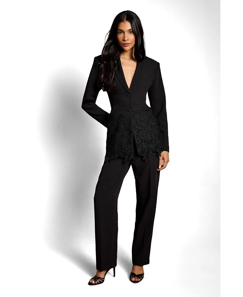 Coast Women's Single Breasted Embroidered Lace Blazer
